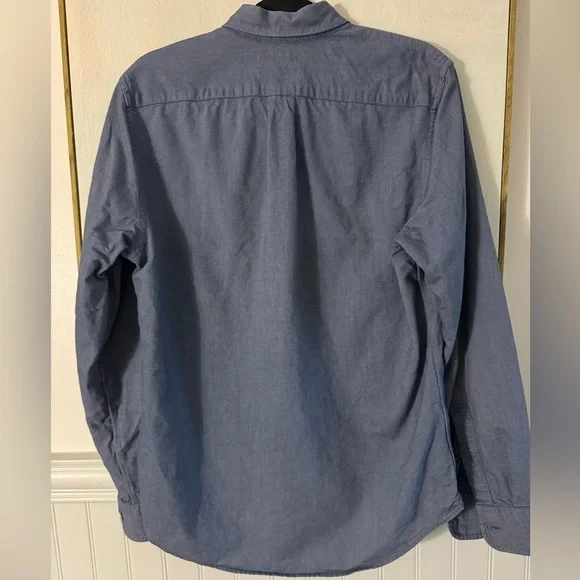 GOODTHREADS Men's Slim-Fit Long-Sleeve Oxford Indigo Chambray Button Up Size M - Picture 10 of 11